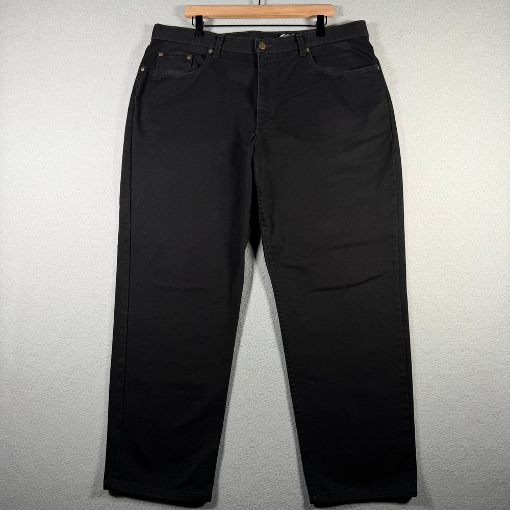 Eddie Bauer Mens Loose Fit Black Denim Jeans 40x30 Straight Leg 7278